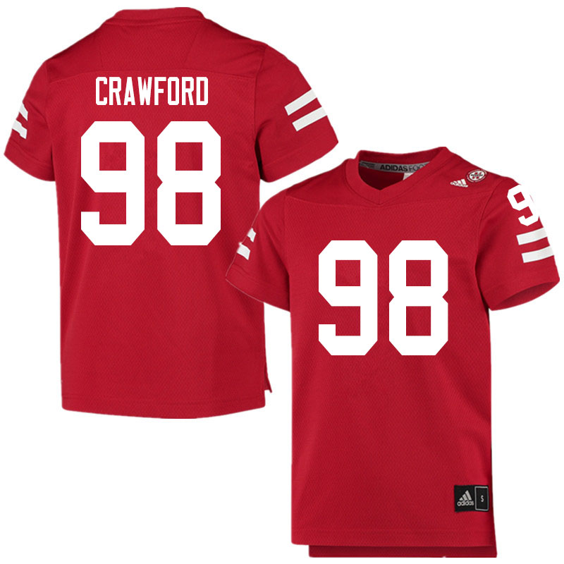 Men #98 Tyler Crawford Nebraska Cornhuskers College Football Jerseys Sale-Scarlet